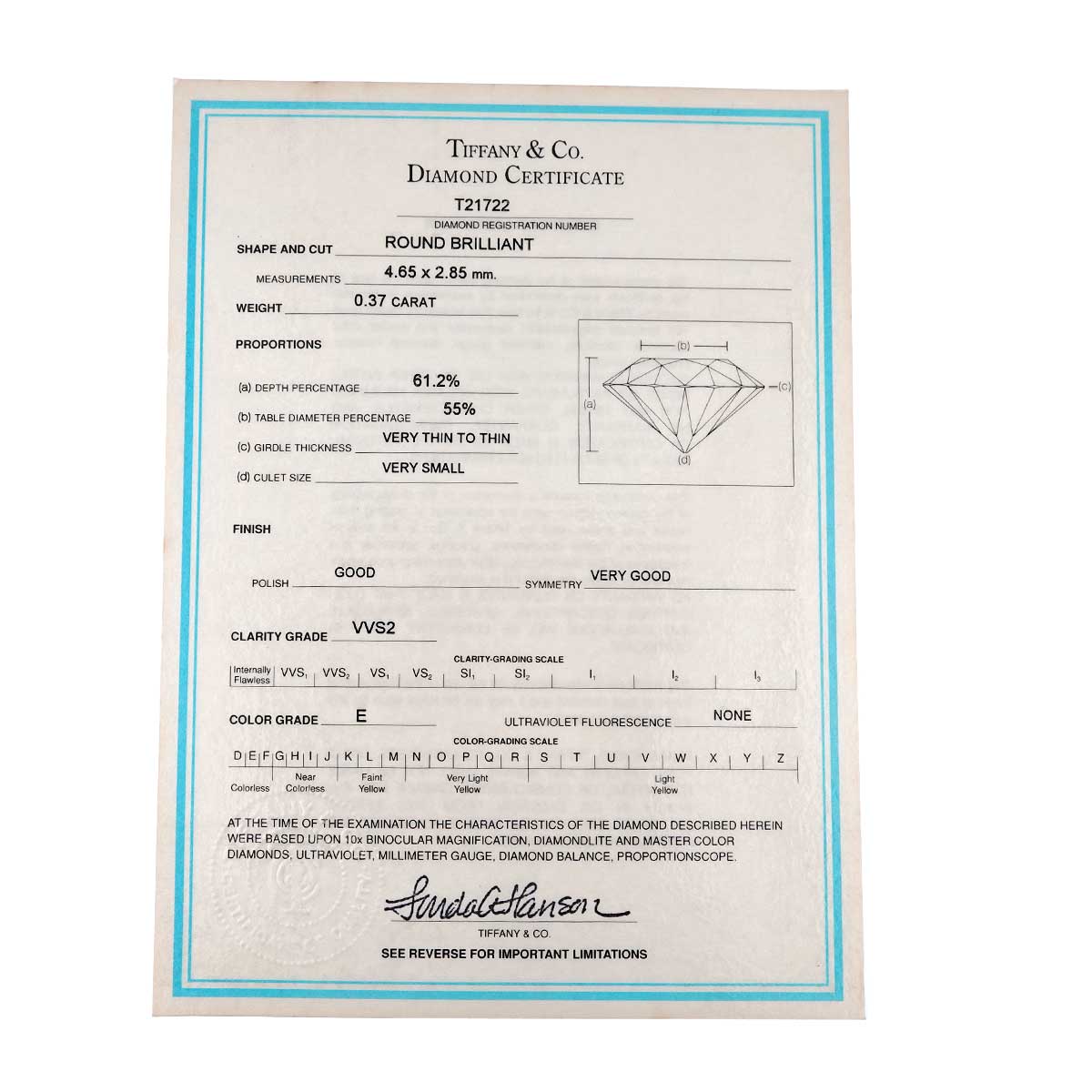 Diamond 0.37ct E/VVS2 Ring Pt Platinum Size5.25-5.5(US)