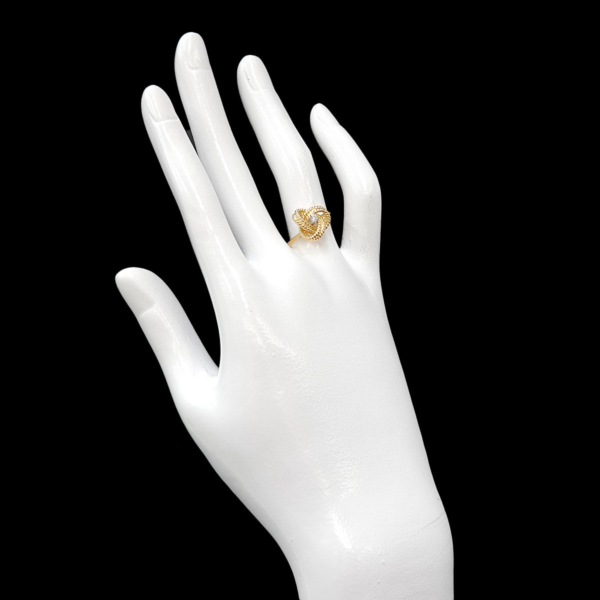 Twist knot Diamond Ring 18K YG 750 size6-6.25(US)