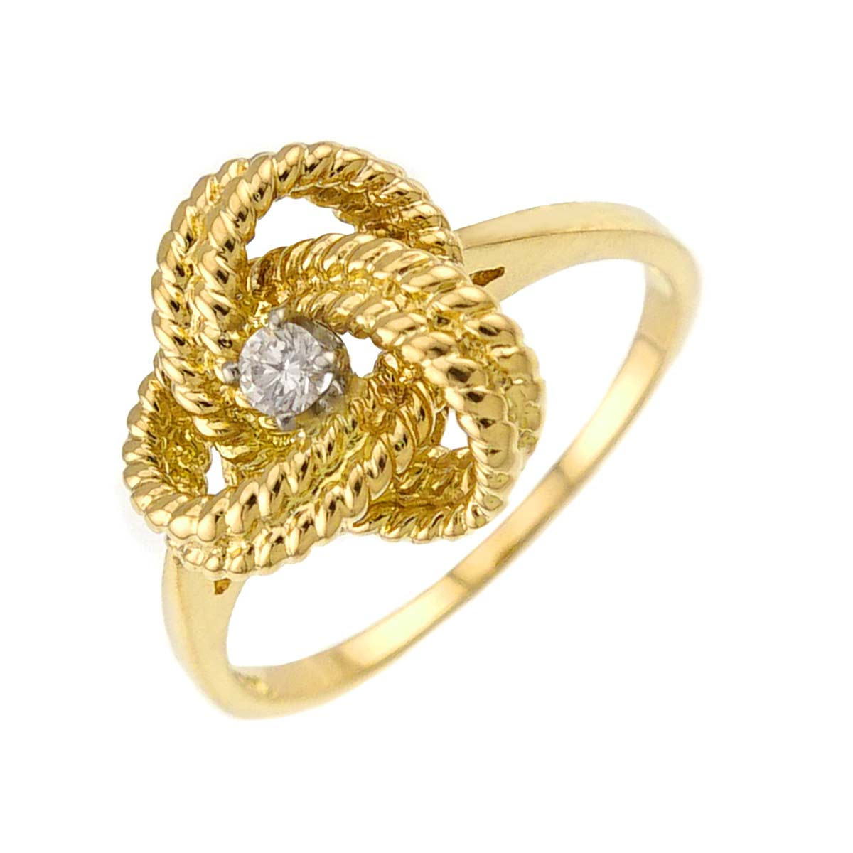 Twist knot Diamond Ring 18K YG 750 size6-6.25(US)