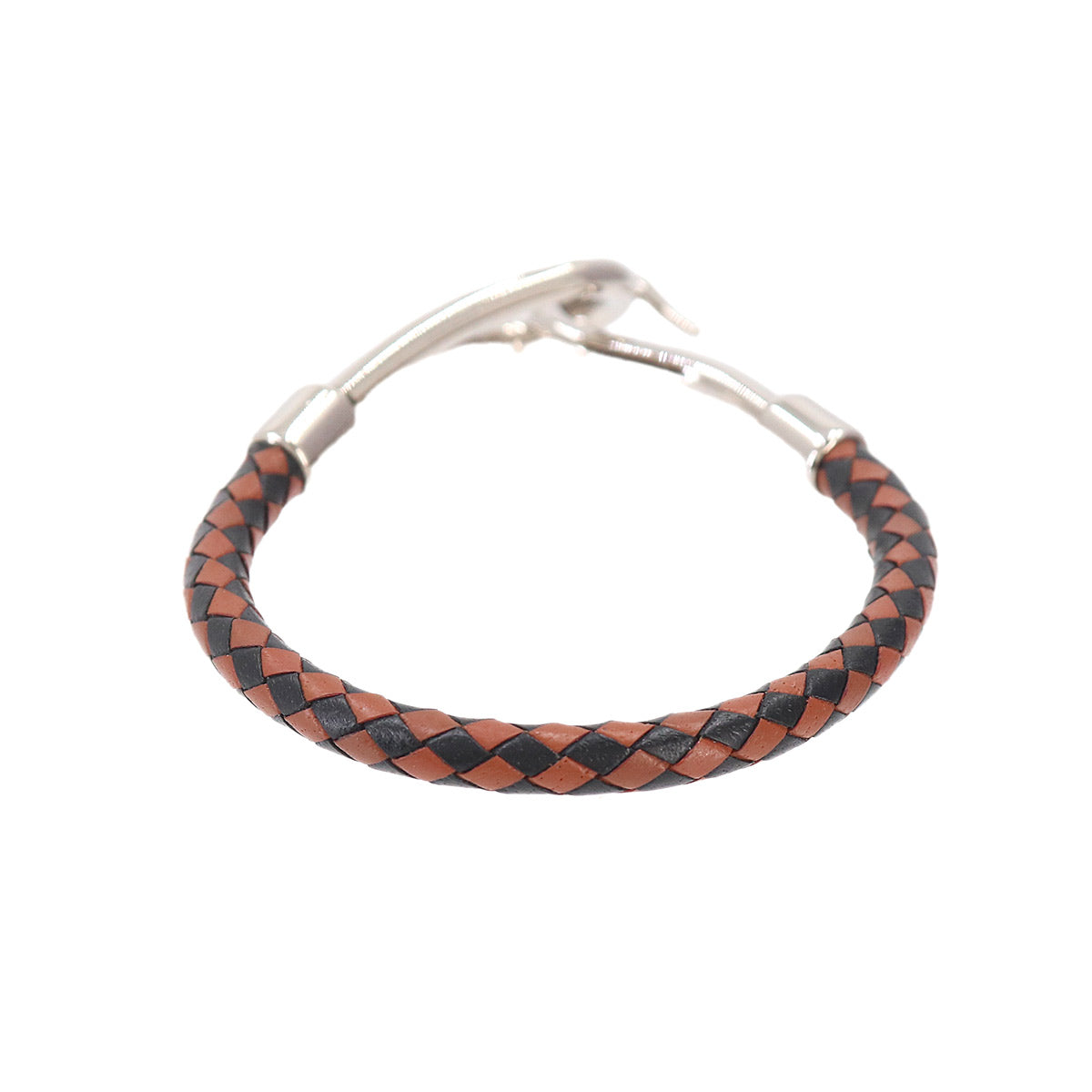 Jumbo H Bracelet Leather Brown Black Silver Accessory