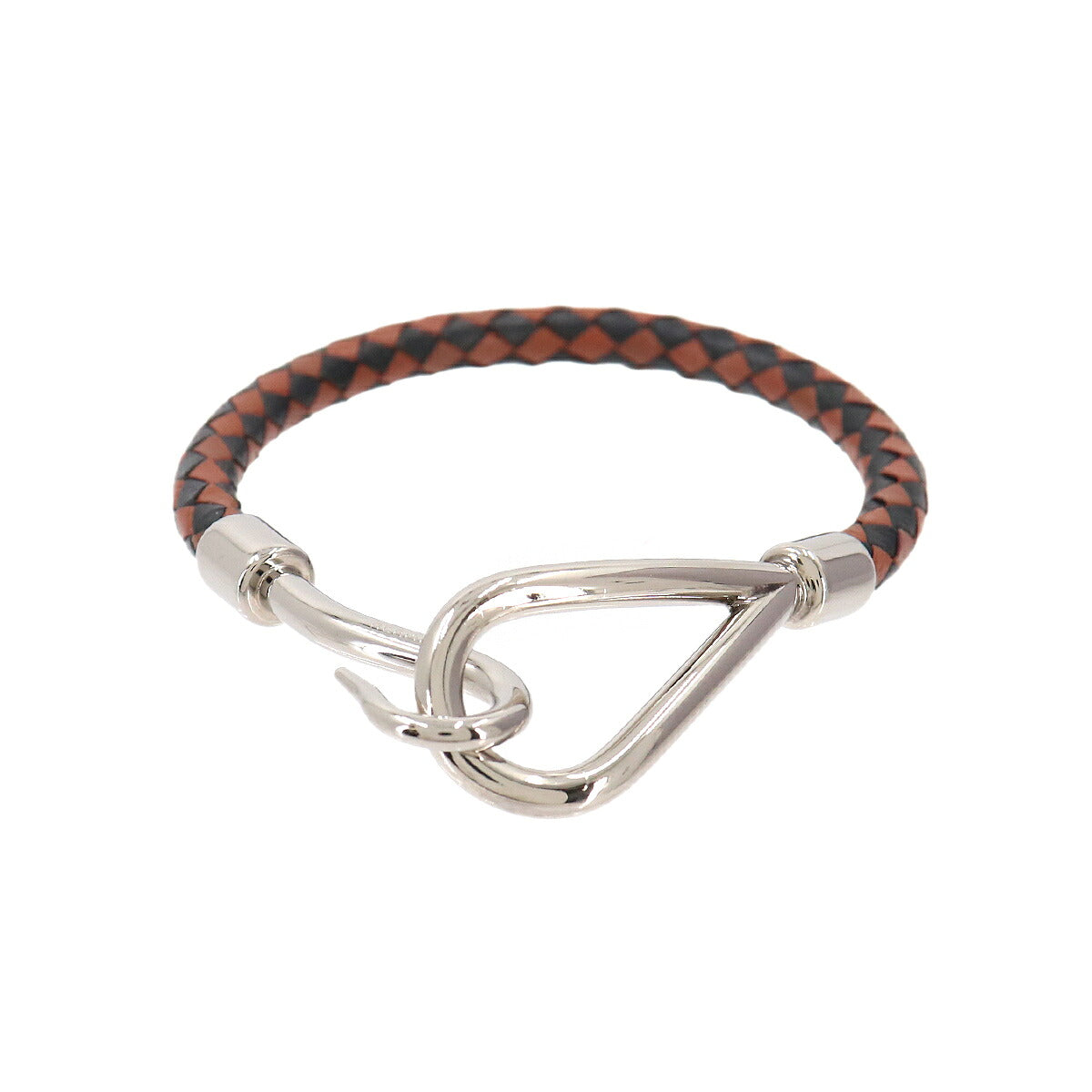 Jumbo H Bracelet Leather Brown Black Silver Accessory