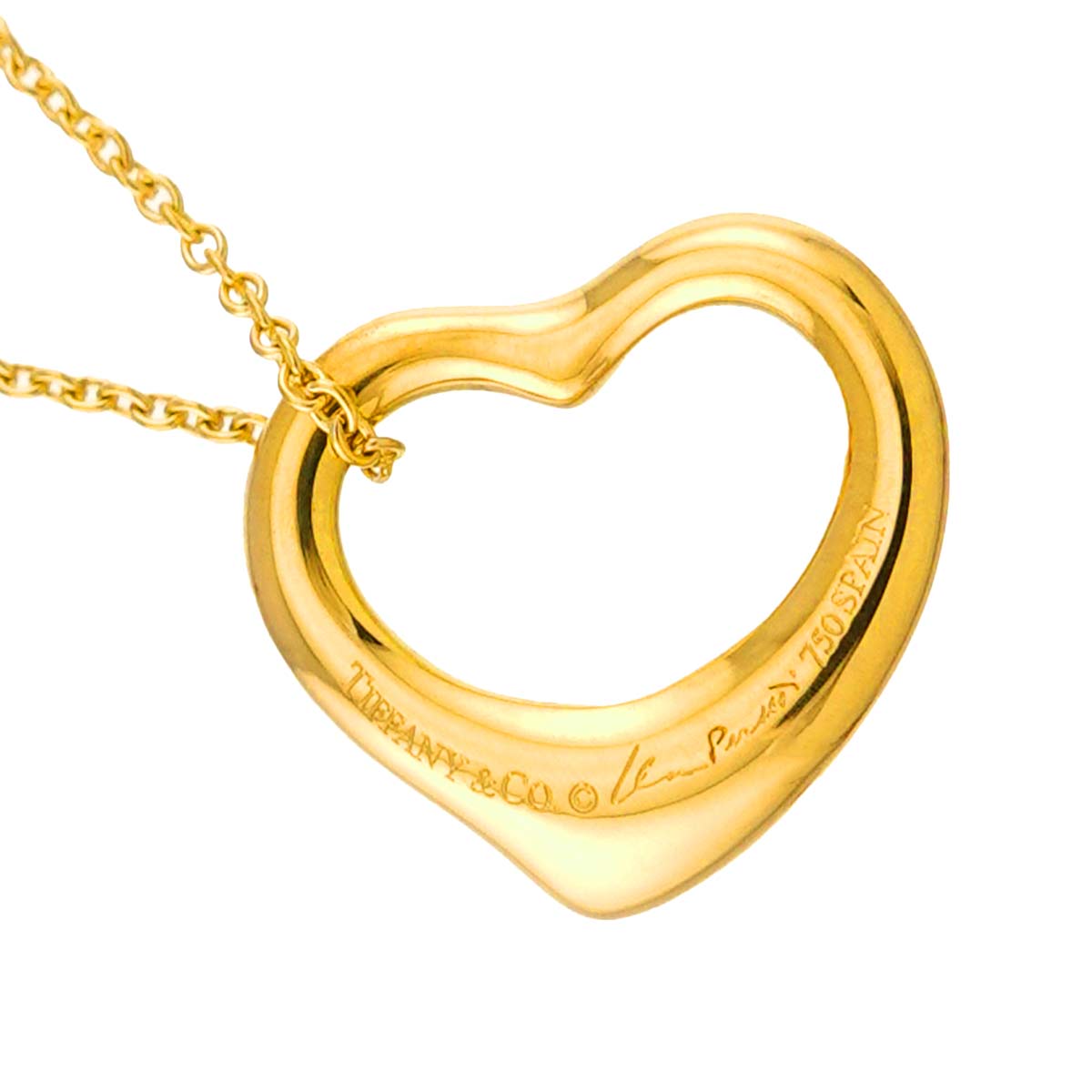 Open Heart Necklace 18K Yellow Gold 750