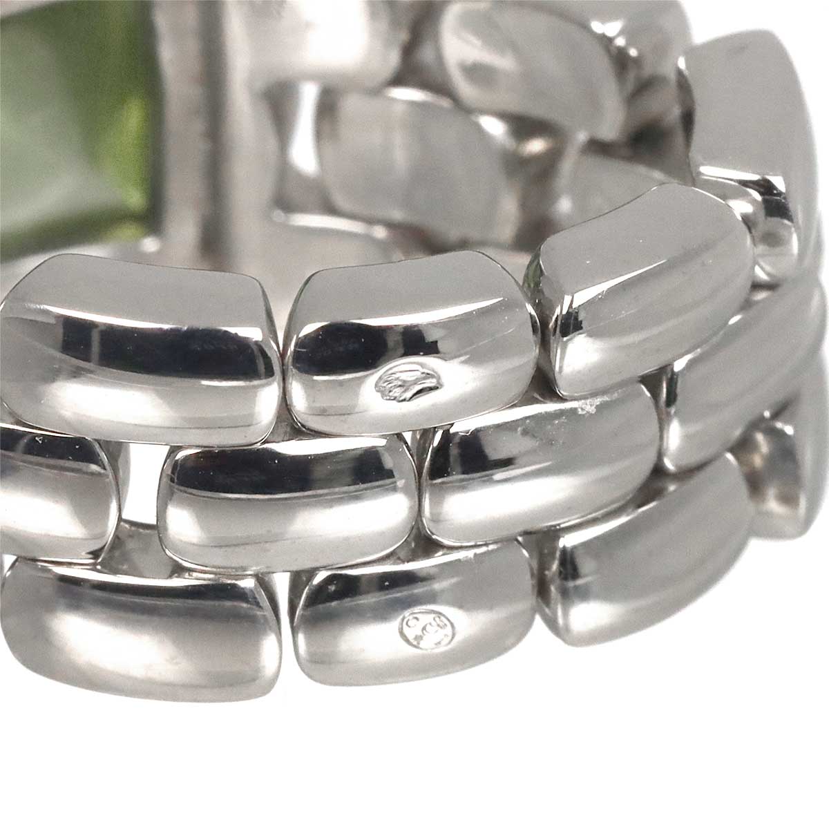 Kysis Pyramid Peridot Ring 18K White Gold 750 size5.75-6(US)