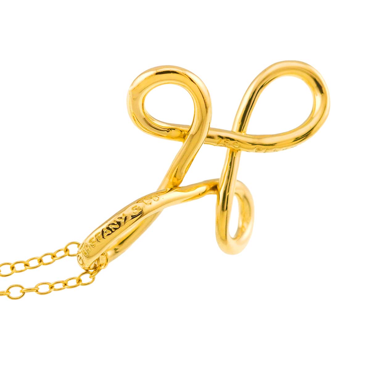 Infinity Cross Long Necklace 18K Yellow Gold 750