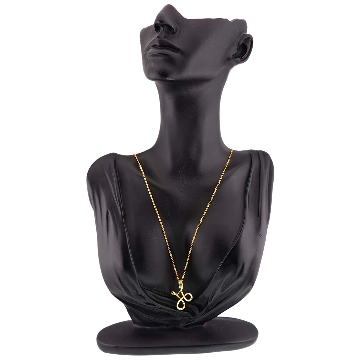 Infinity Cross Long Necklace 18K Yellow Gold 750