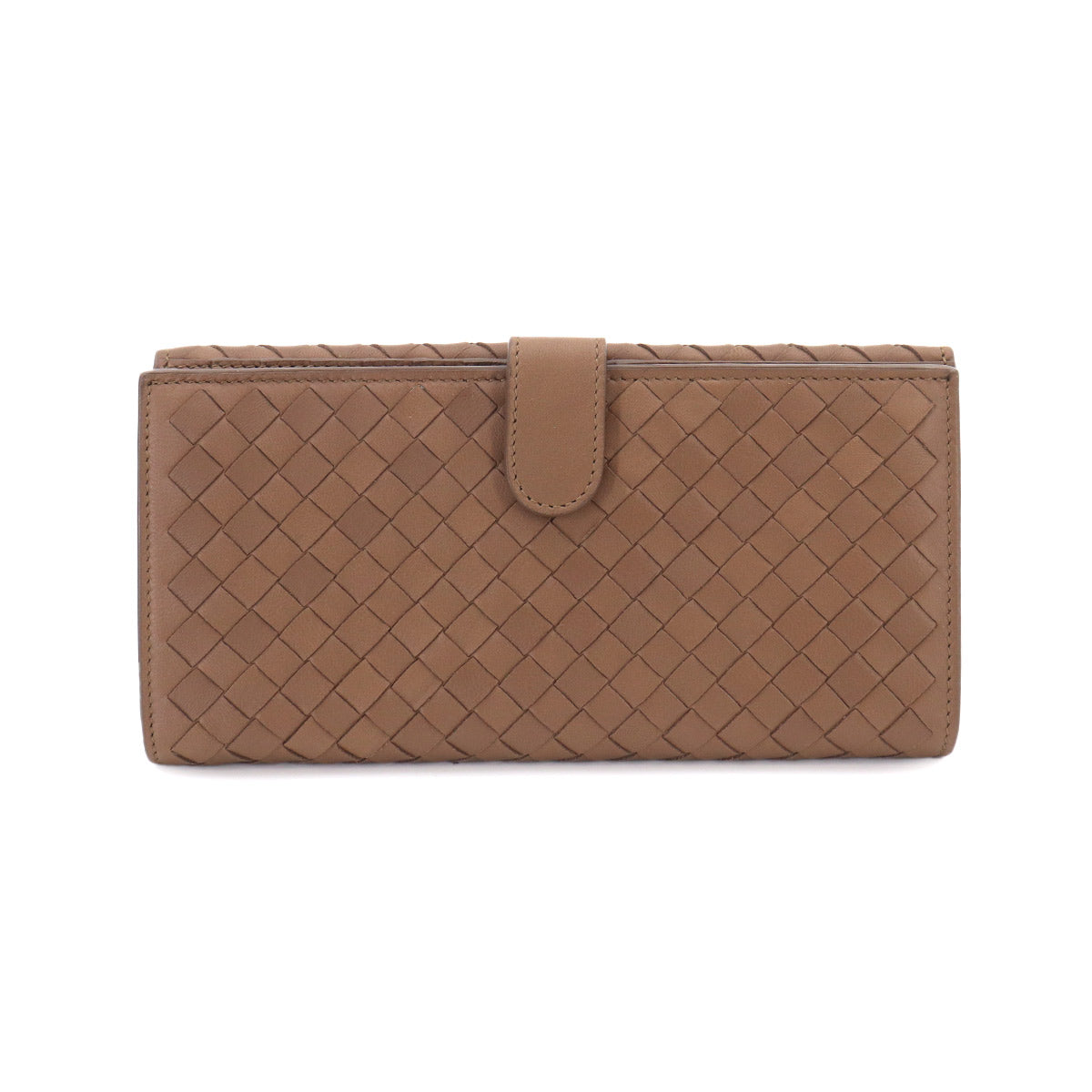 Intrecciato Long Wallet Leather Brown 134075