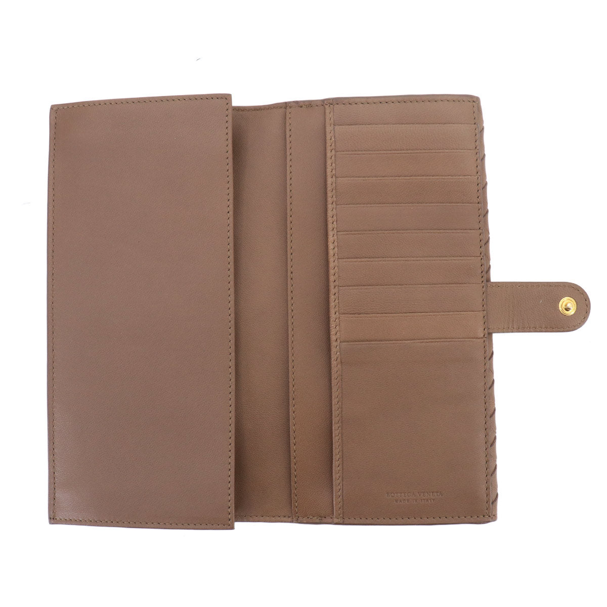 Intrecciato Long Wallet Leather Brown 134075