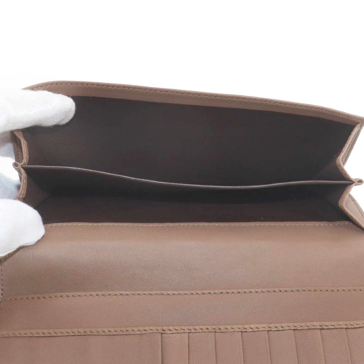 Intrecciato Long Wallet Leather Brown 134075