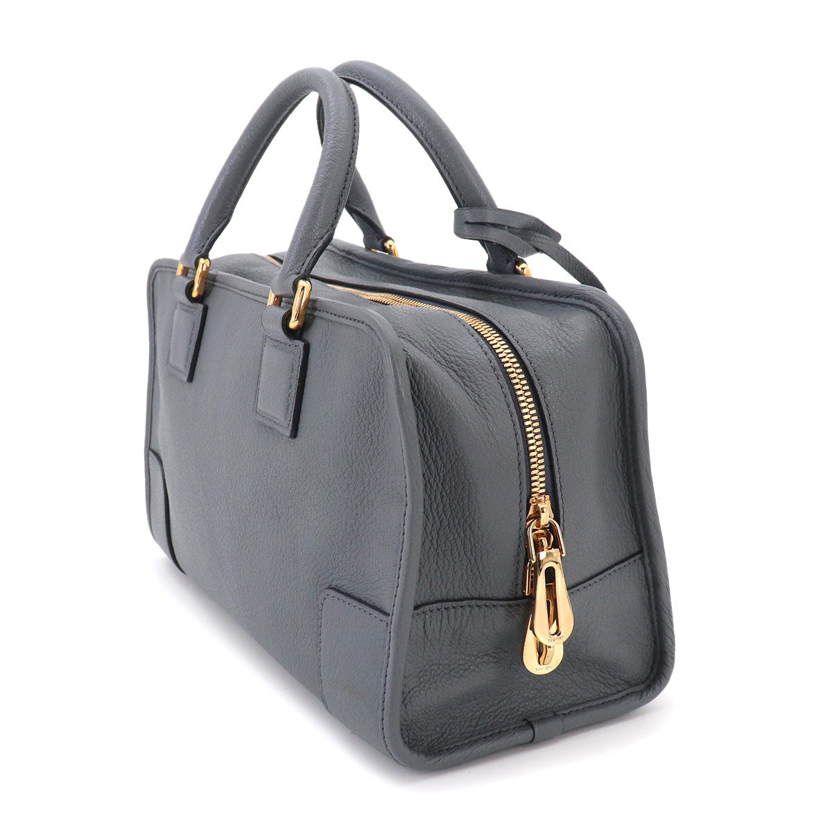 Amazona 28 Hand Bag Leather Gray Anagram Purse