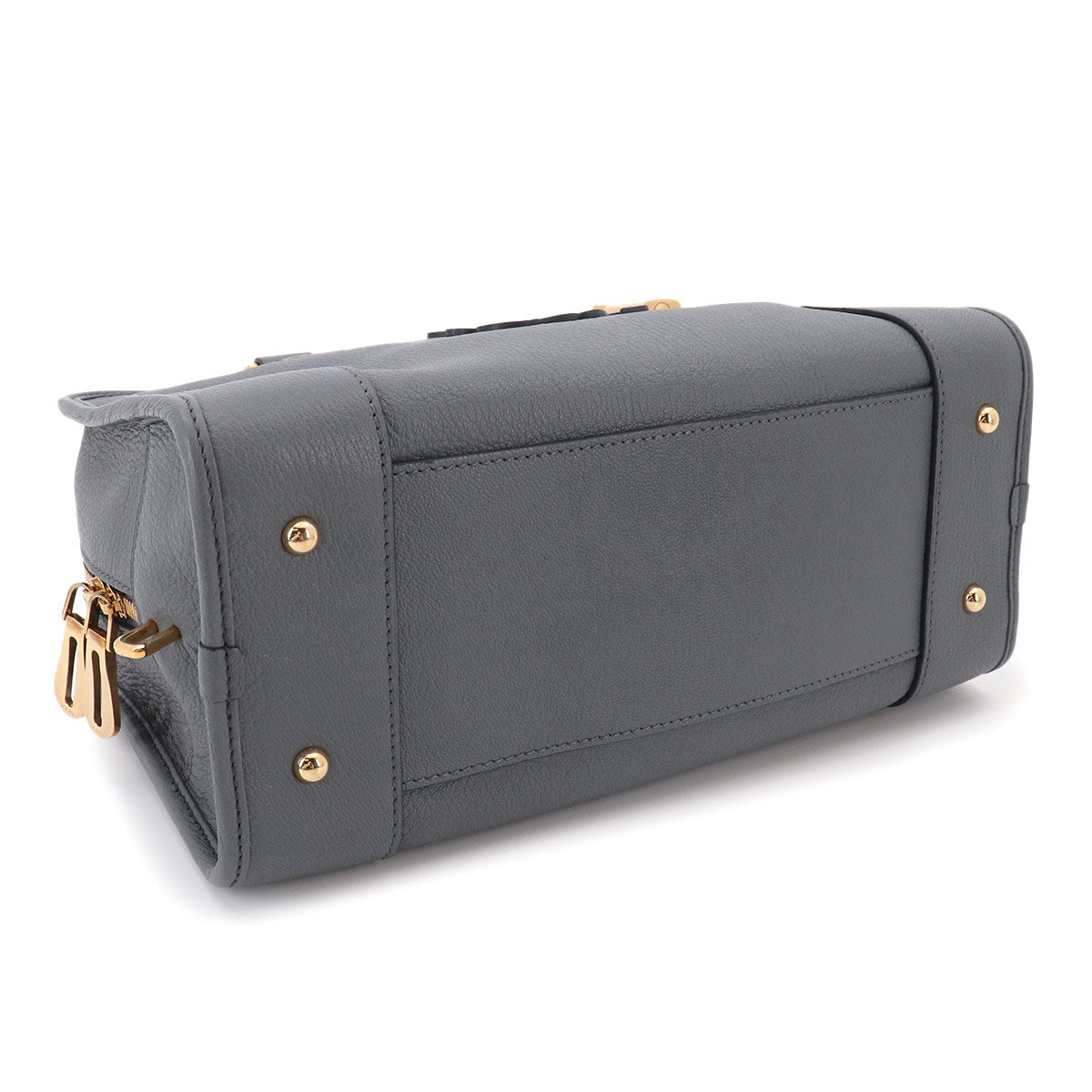 Amazona 28 Hand Bag Leather Gray Anagram Purse
