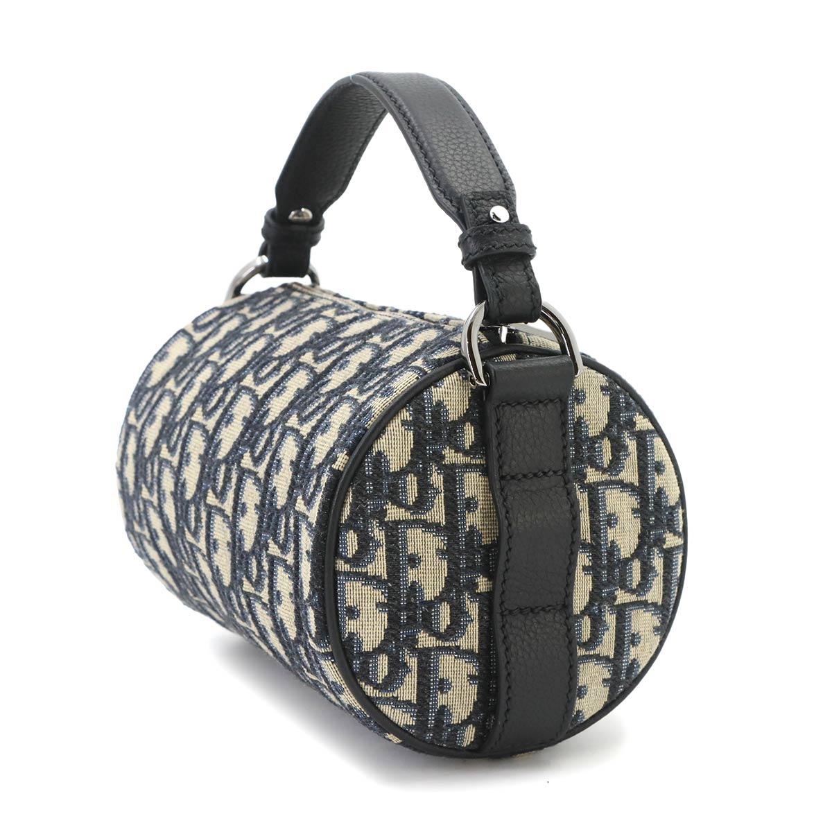 Oblique Mini Roller Shoulder Hand Bag Canvas Navy
