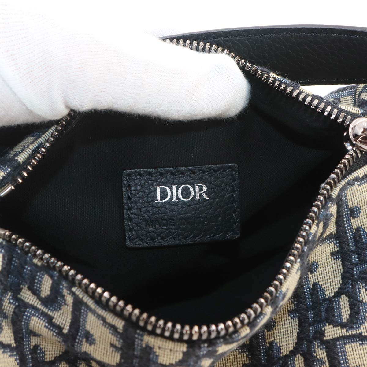 Oblique Mini Roller Shoulder Hand Bag Canvas Navy