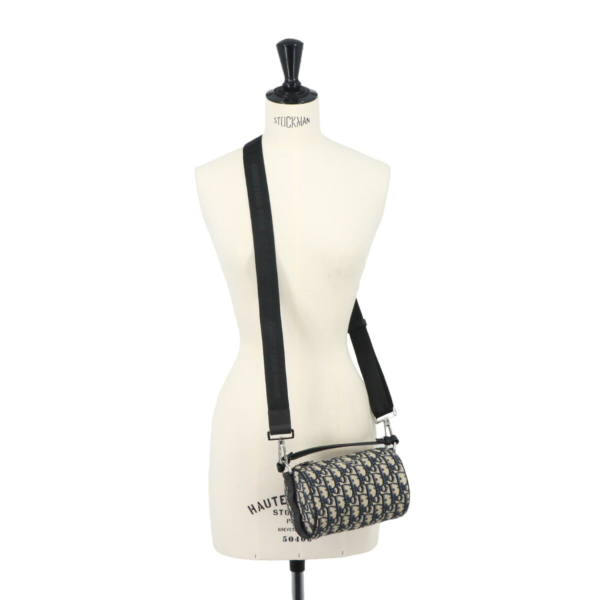 Oblique Mini Roller Shoulder Hand Bag Canvas Navy