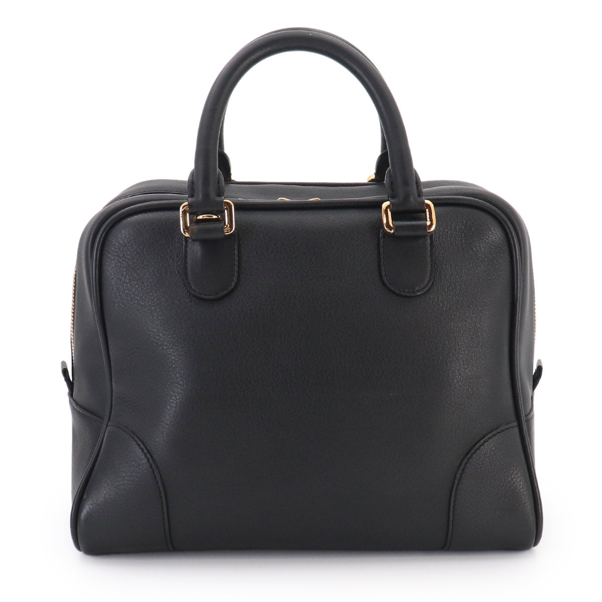 Amazona 75 Medium 2way Hand Shoulder Bag Leather Black Purse