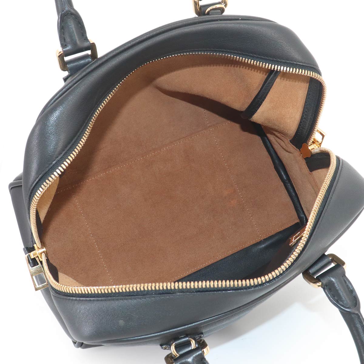 Amazona 75 Medium 2way Hand Shoulder Bag Leather Black Purse