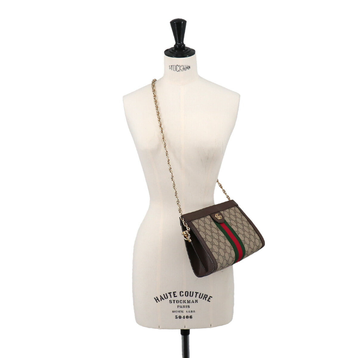 Ophidia GG Small Shoulder Bag GG Supreme Canvas Beige 503887