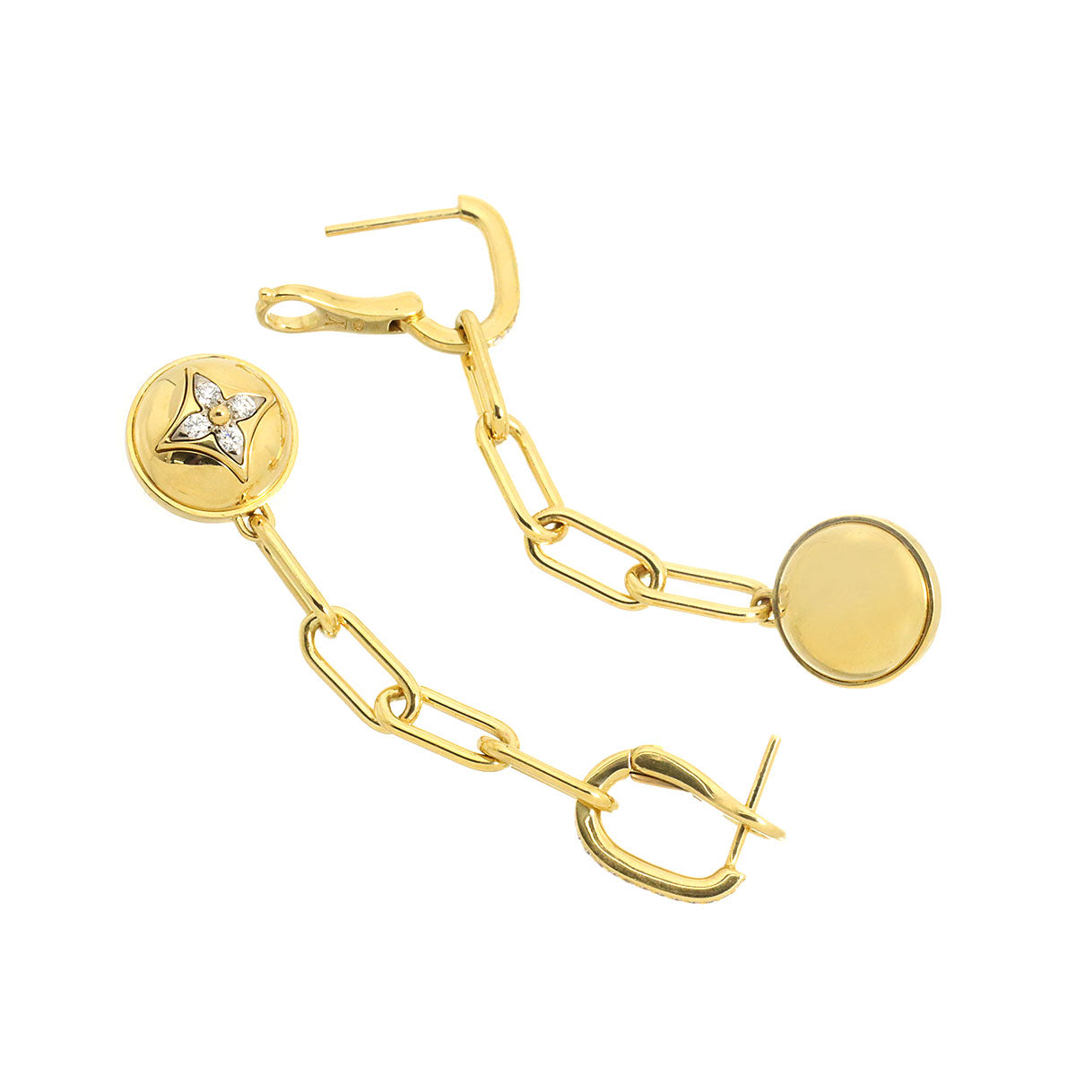 Blossom Diamond Earrings Pierced 18K YG 750