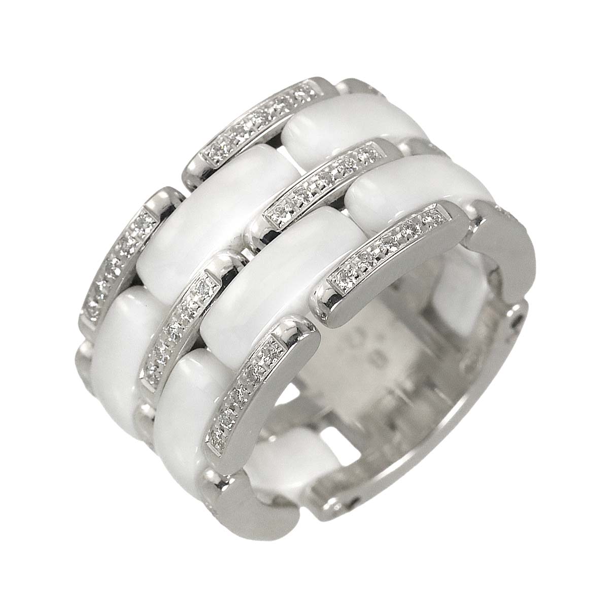 ULTRA LM Diamond Ring Ceramic 18K WG 750 Size52 5.5-5.75(US)