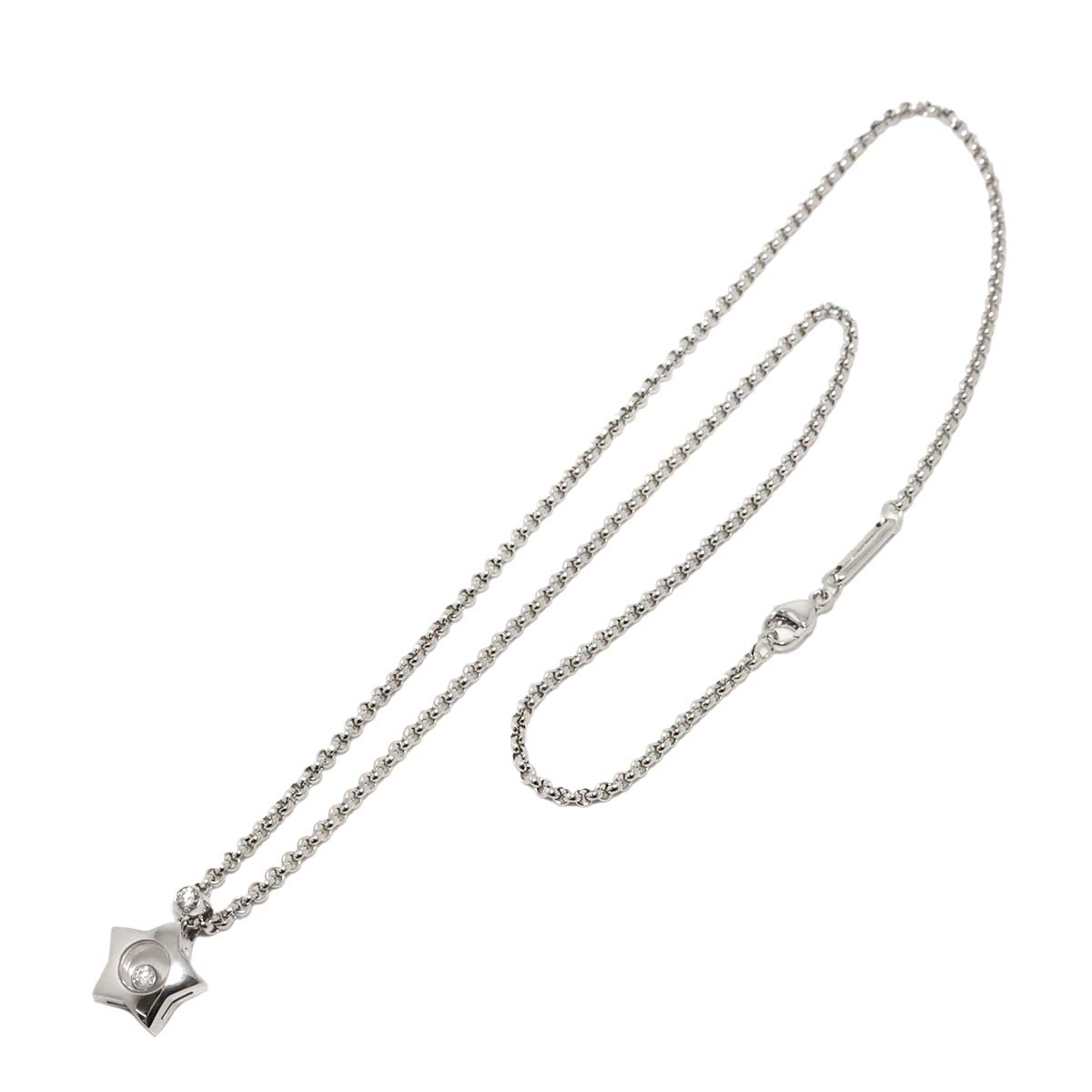 Happy Diamond Star Necklace 18K White Gold 750
