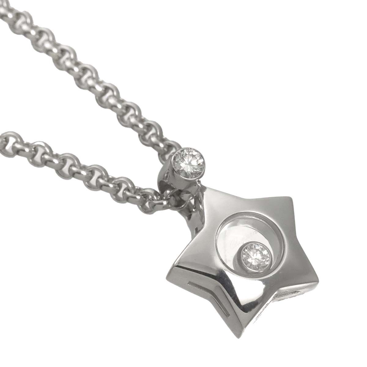 Happy Diamond Star Necklace 18K White Gold 750