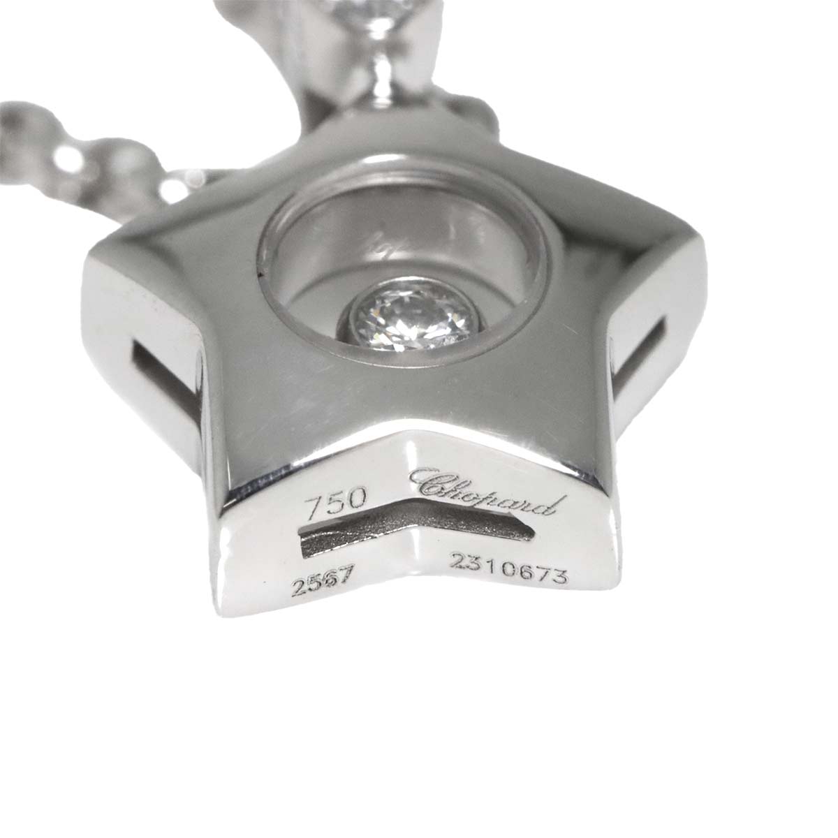 Happy Diamond Star Necklace 18K White Gold 750