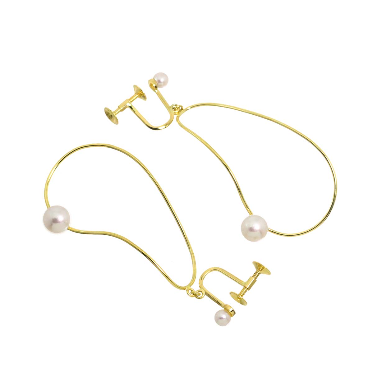 Akoya Pearl 6.2-3.7mm Earrings 18K Yellow Gold 750