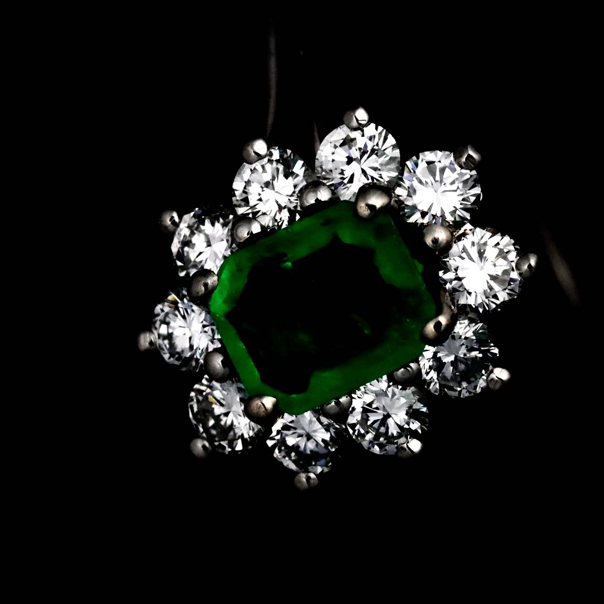 Emerald Diamond 0.37ct Ring Platinum Size6.75-7.25(US)