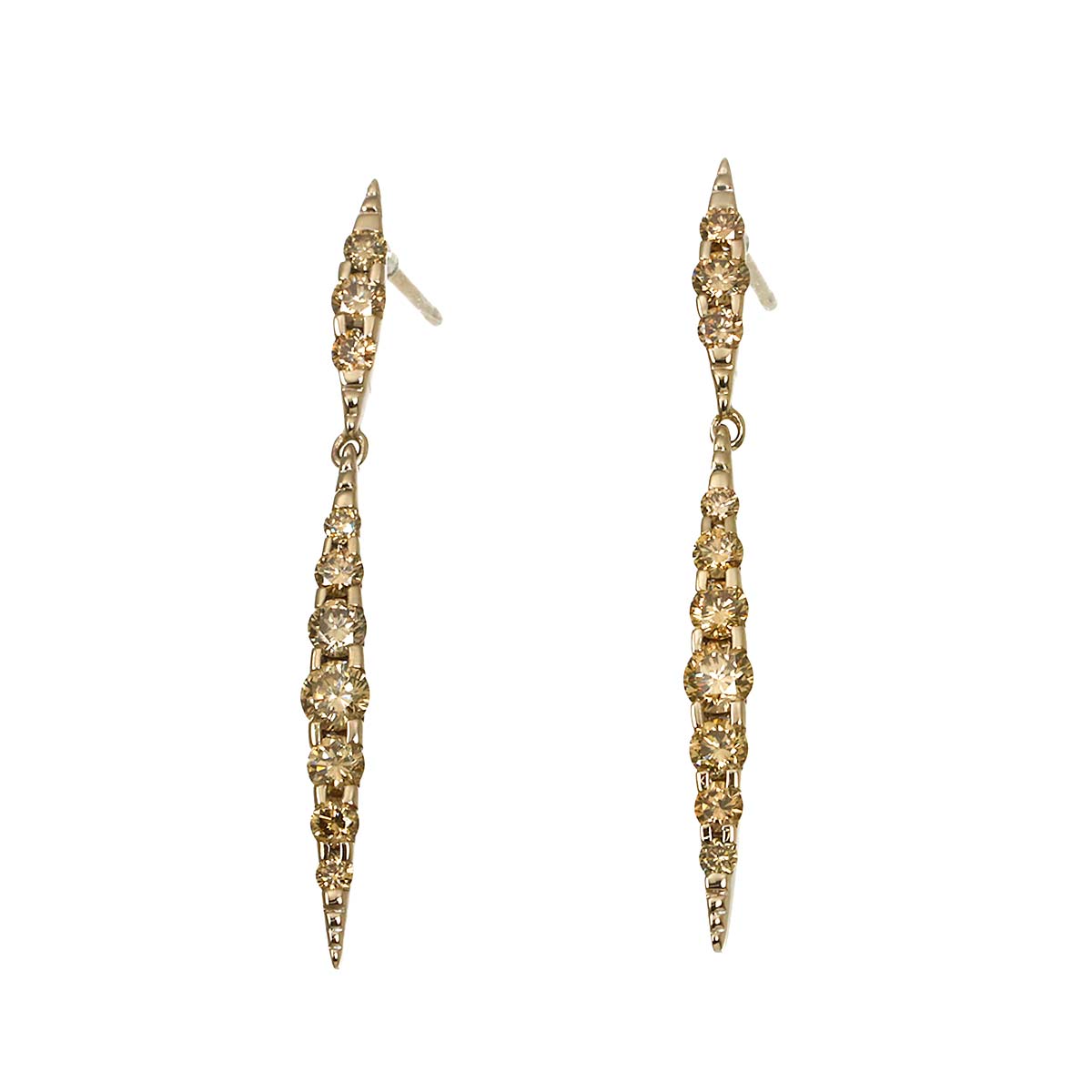 BrownDiamond 1.00ct Earring Pierced 18K BD 750