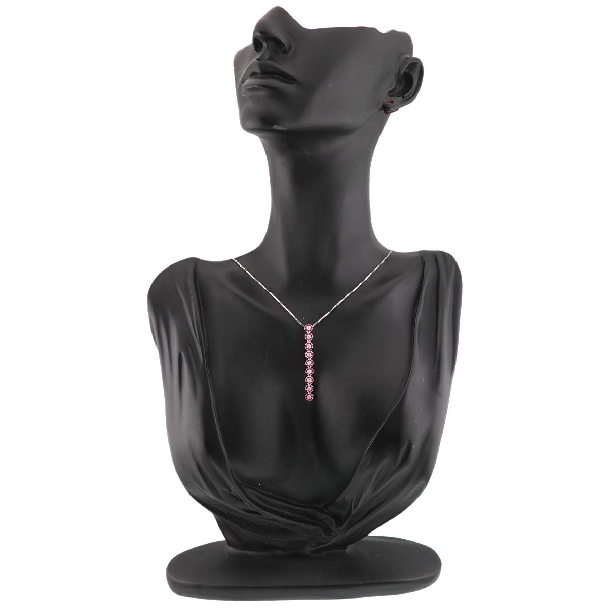 Ruby Diamond Necklace 18K WG 750