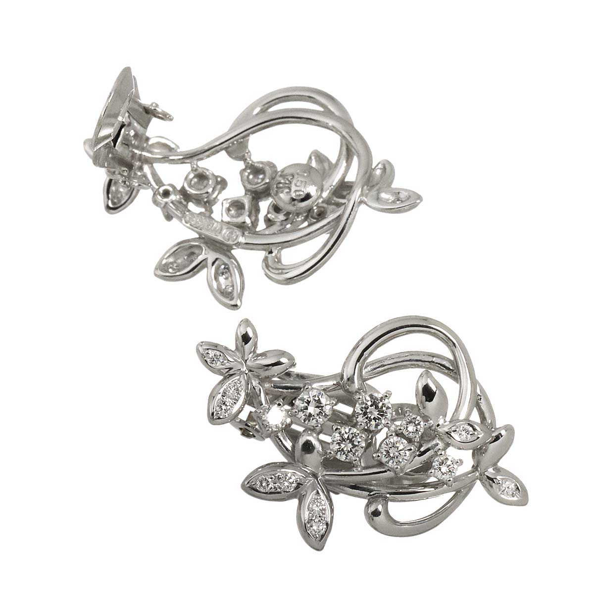 Diamond 0.50ct/0.50ct Earrings Clip on 18K 14K WG 750 585