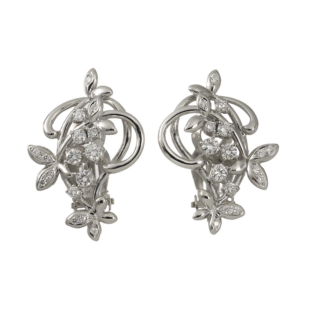 Diamond 0.50ct/0.50ct Earrings Clip on 18K 14K WG 750 585