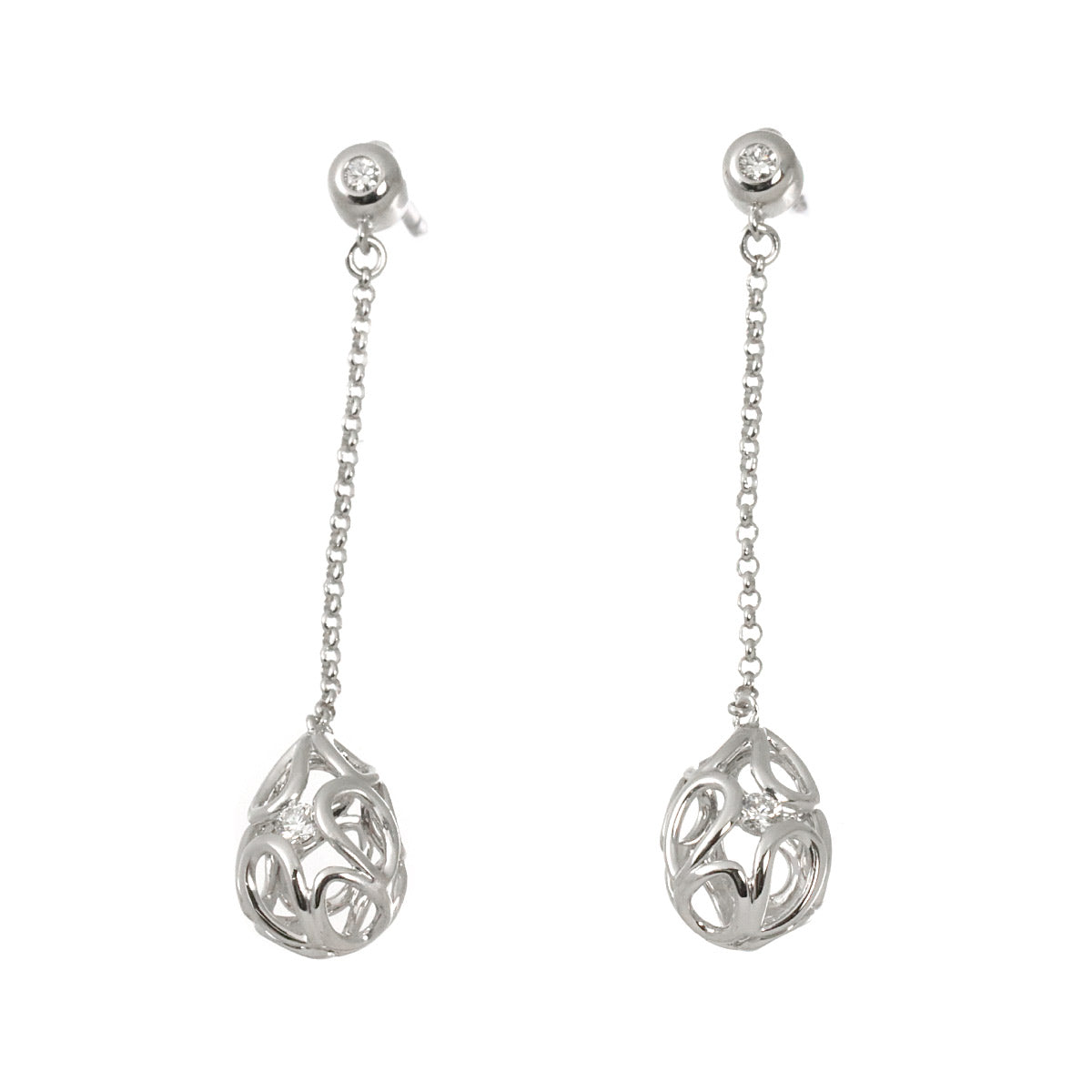 Diamond 0.03ct/0.03ct Earrings Pierced 18K WG 750