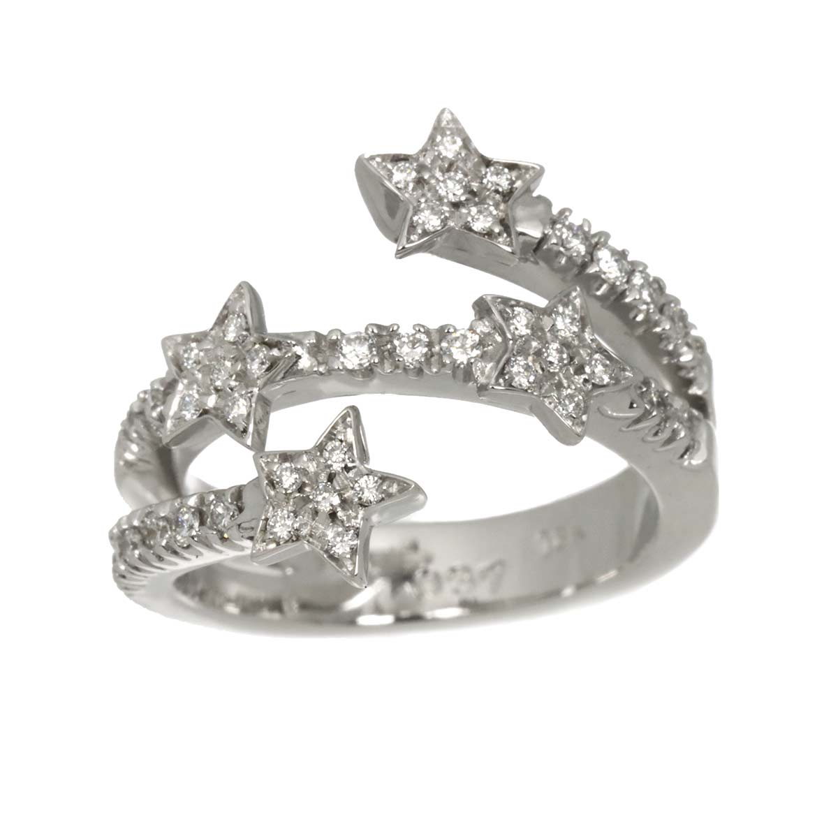 Diamond 0.37ct Ring 18K WG 750 Size5.25(US)