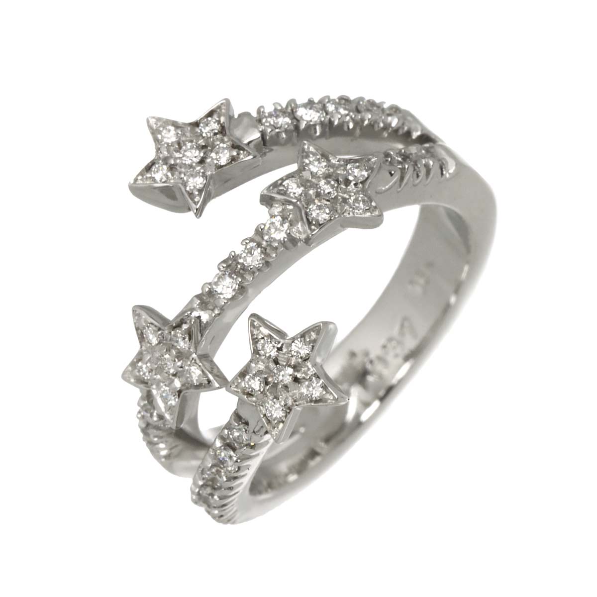 Diamond 0.37ct Ring 18K WG 750 Size5.25(US)