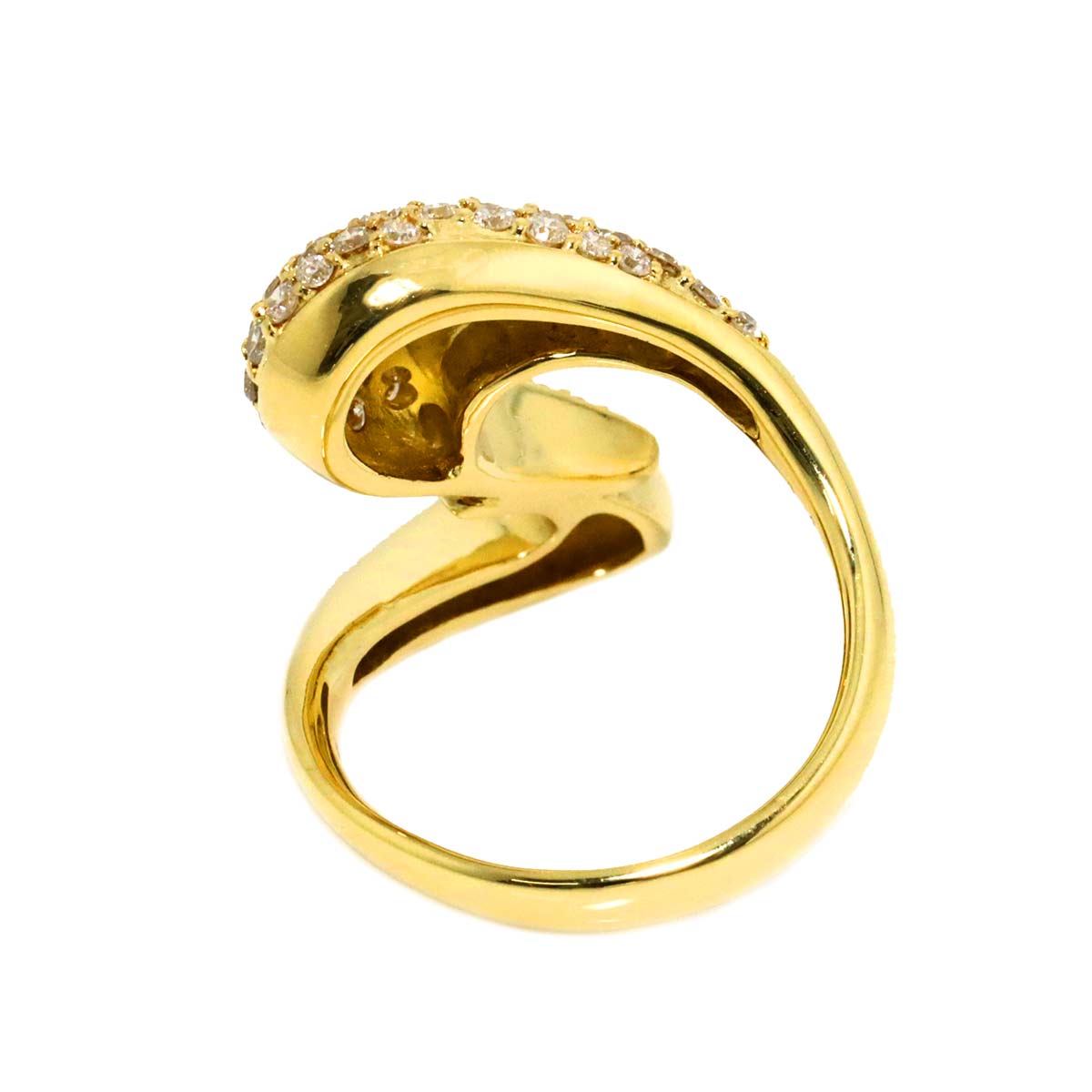 Diamond 0.80ct Ring 18K YG Yellow Gold 750 Size5-5.25(US)