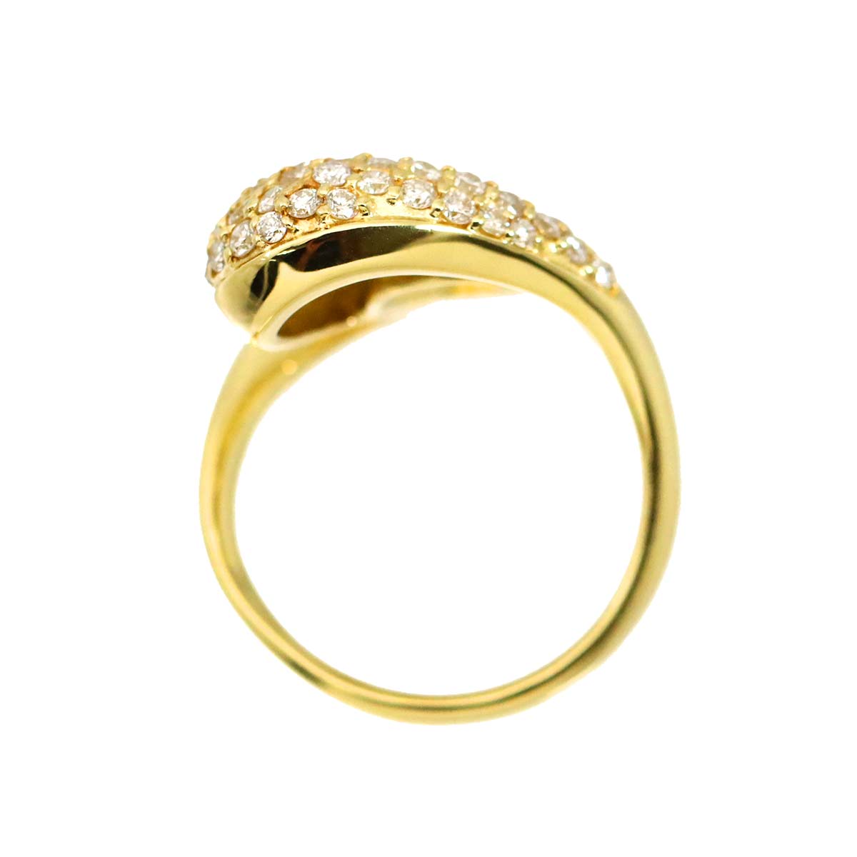 Diamond 0.80ct Ring 18K YG Yellow Gold 750 Size5-5.25(US)