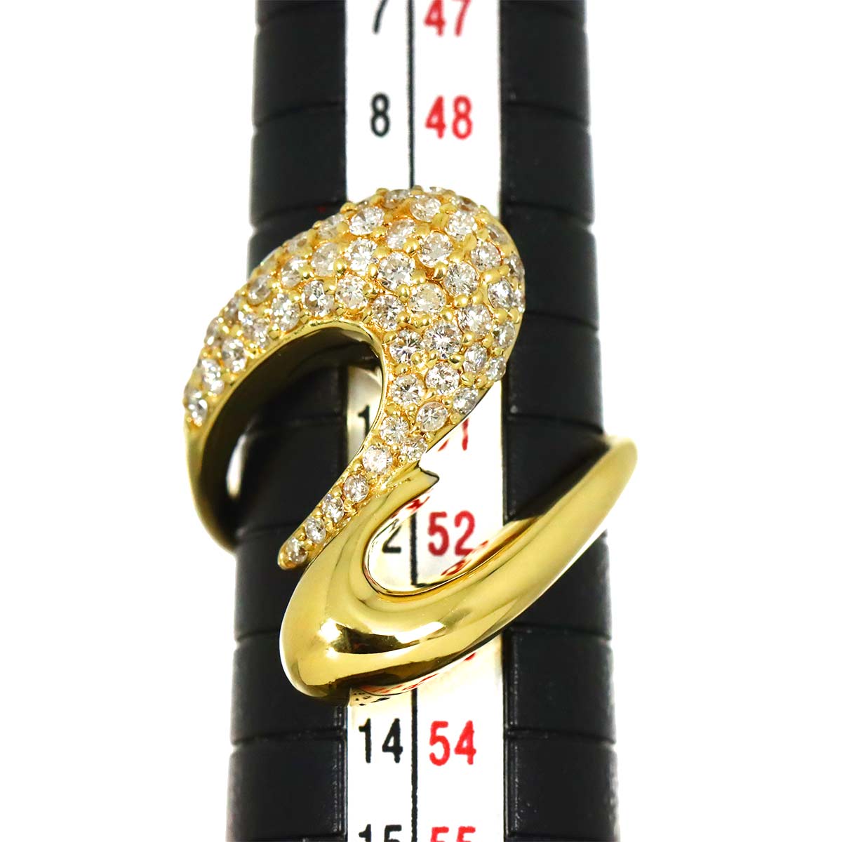 Diamond 0.80ct Ring 18K YG Yellow Gold 750 Size5-5.25(US)