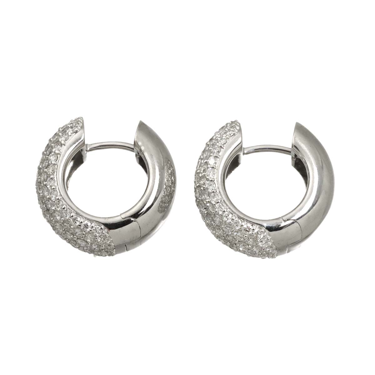 Diamond 1.50ct/1.50ct Earrings Pierced 18K WG 750
