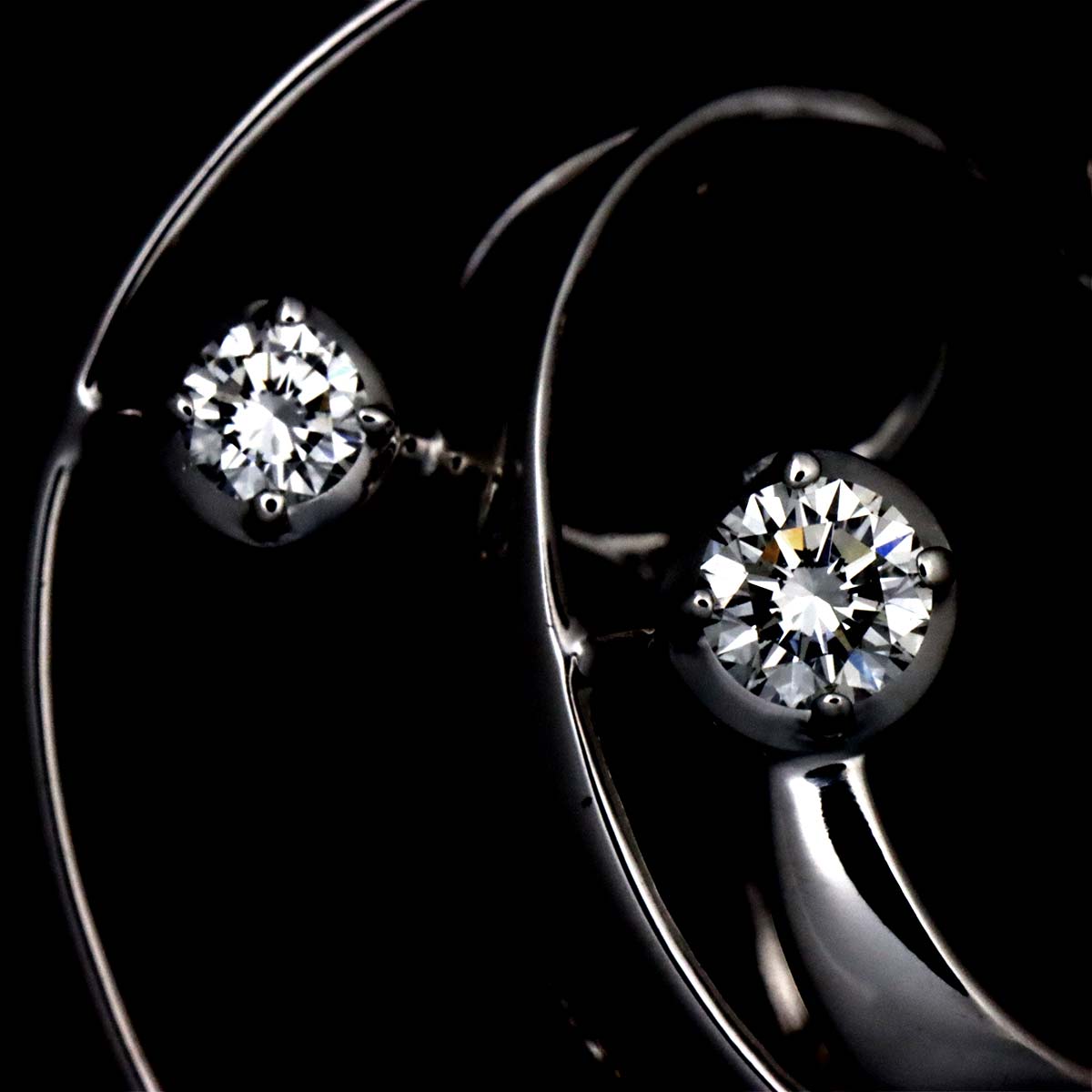 Diamond 0.53ct/0.48ct Earrings Clip on 18K White Gold 750