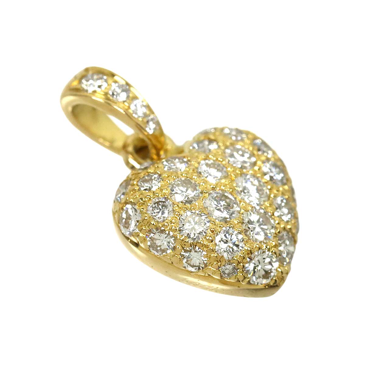 Heart Diamond Pendant Top 18K Yellow Gold 750