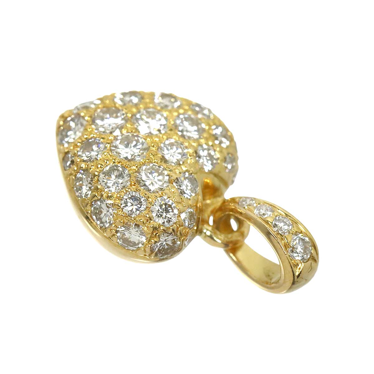 Heart Diamond Pendant Top 18K Yellow Gold 750