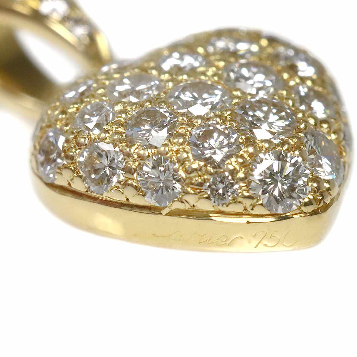 Heart Diamond Pendant Top 18K Yellow Gold 750