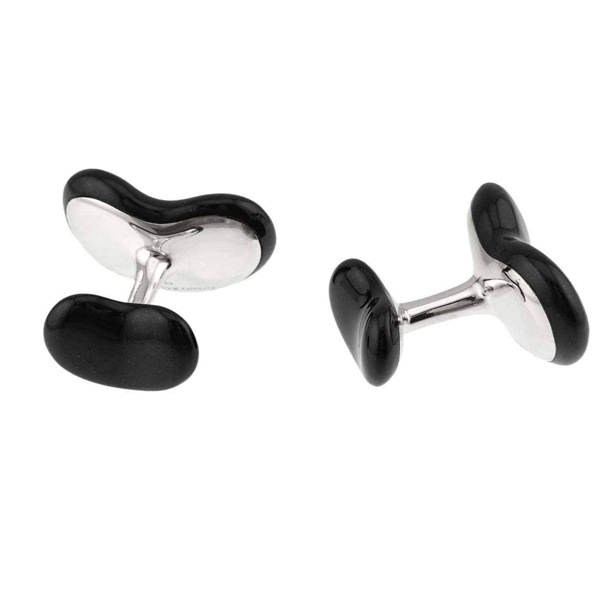 Bean Enamel Cuff Links Silver 925