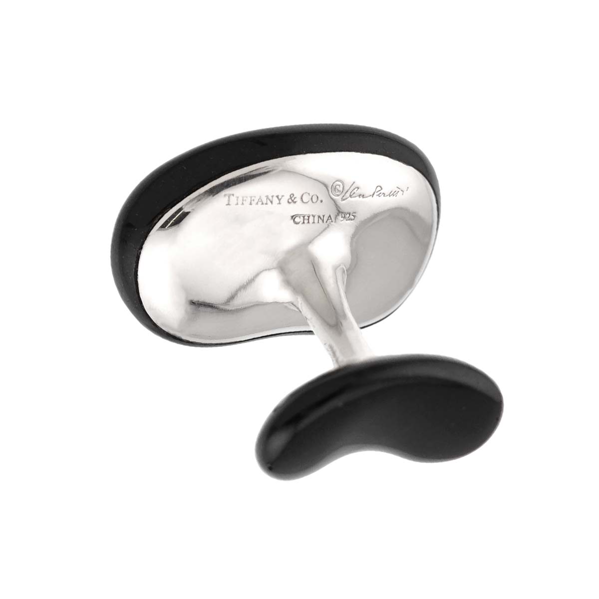 Bean Enamel Cuff Links Silver 925