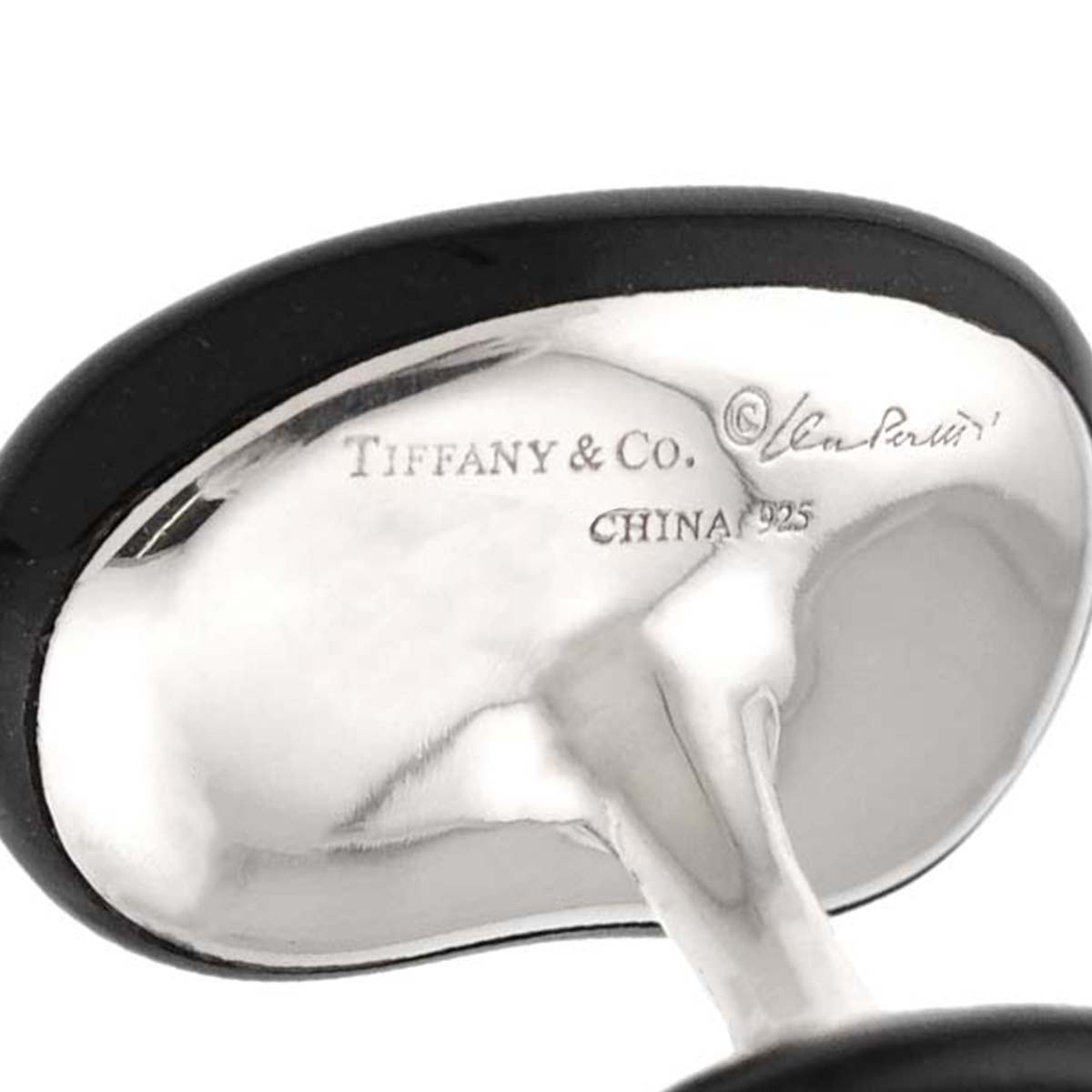 Bean Enamel Cuff Links Silver 925