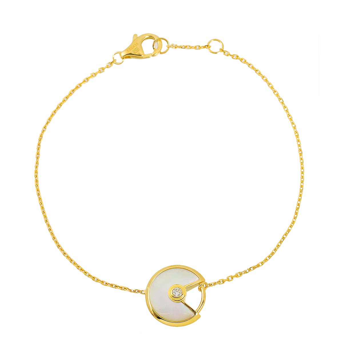 Amulette MOP Diamond Bracelet XS 18K Yellow Gold 750