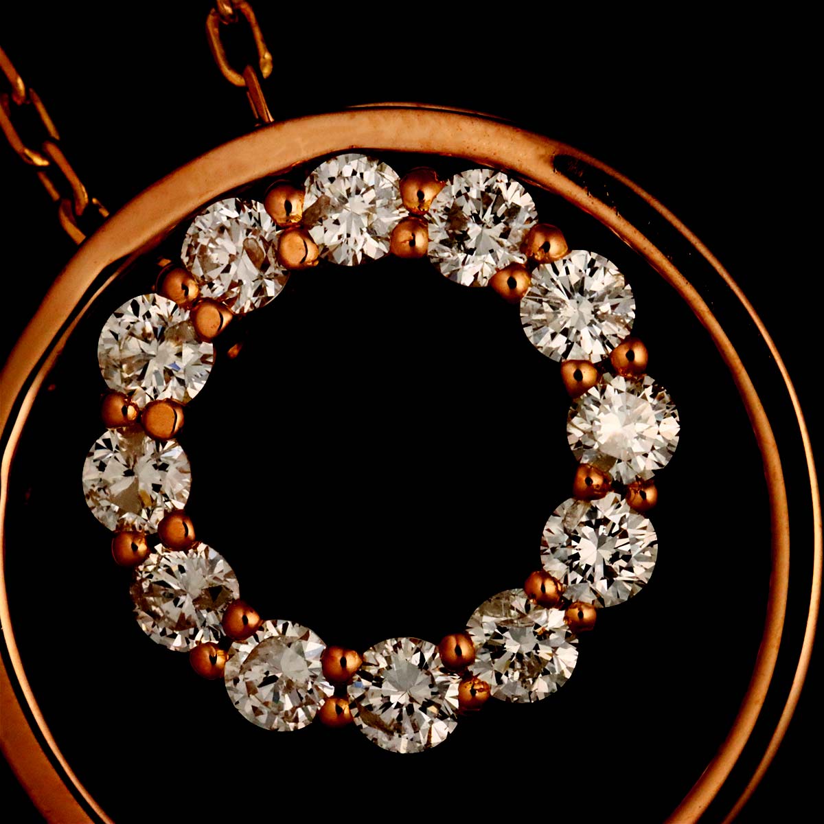 Diamond Necklace 18K PG 750