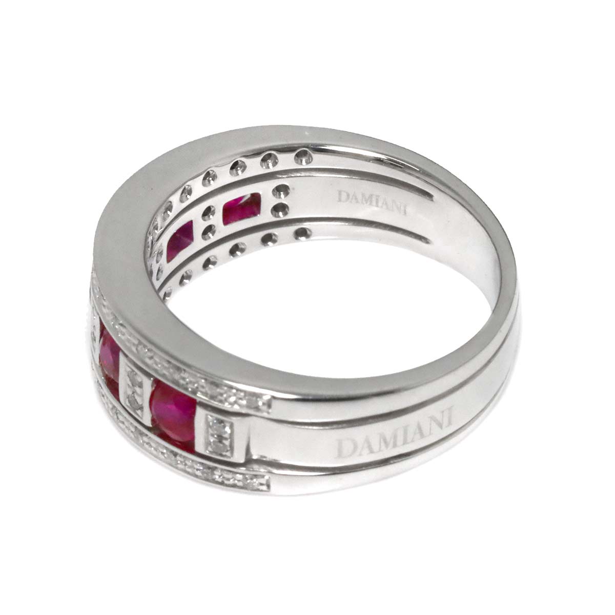 Belle Epoque Ruby Diamond Ring 18K WG 750 Size5.5-5.75(US)