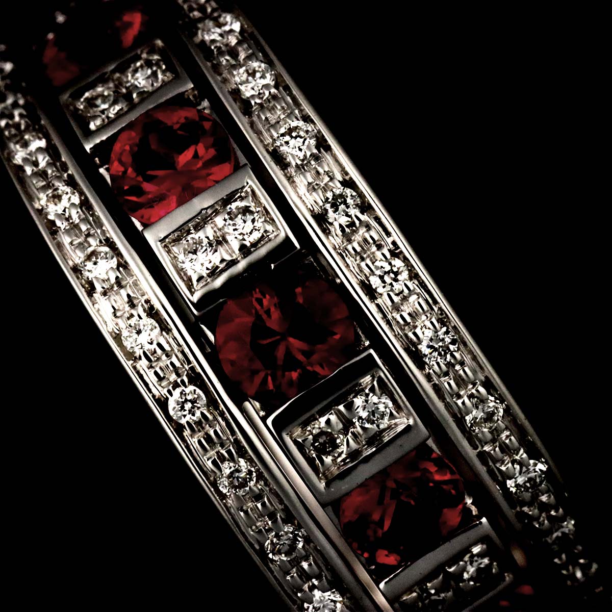 Belle Epoque Ruby Diamond Ring 18K WG 750 Size5.5-5.75(US)