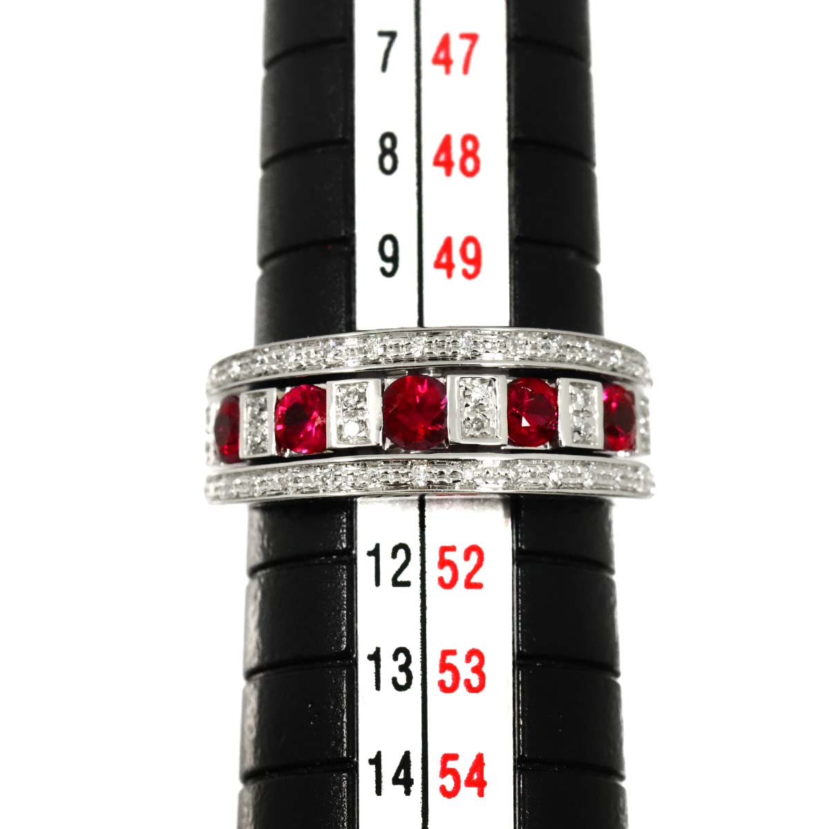 Belle Epoque Ruby Diamond Ring 18K WG 750 Size5.5-5.75(US)